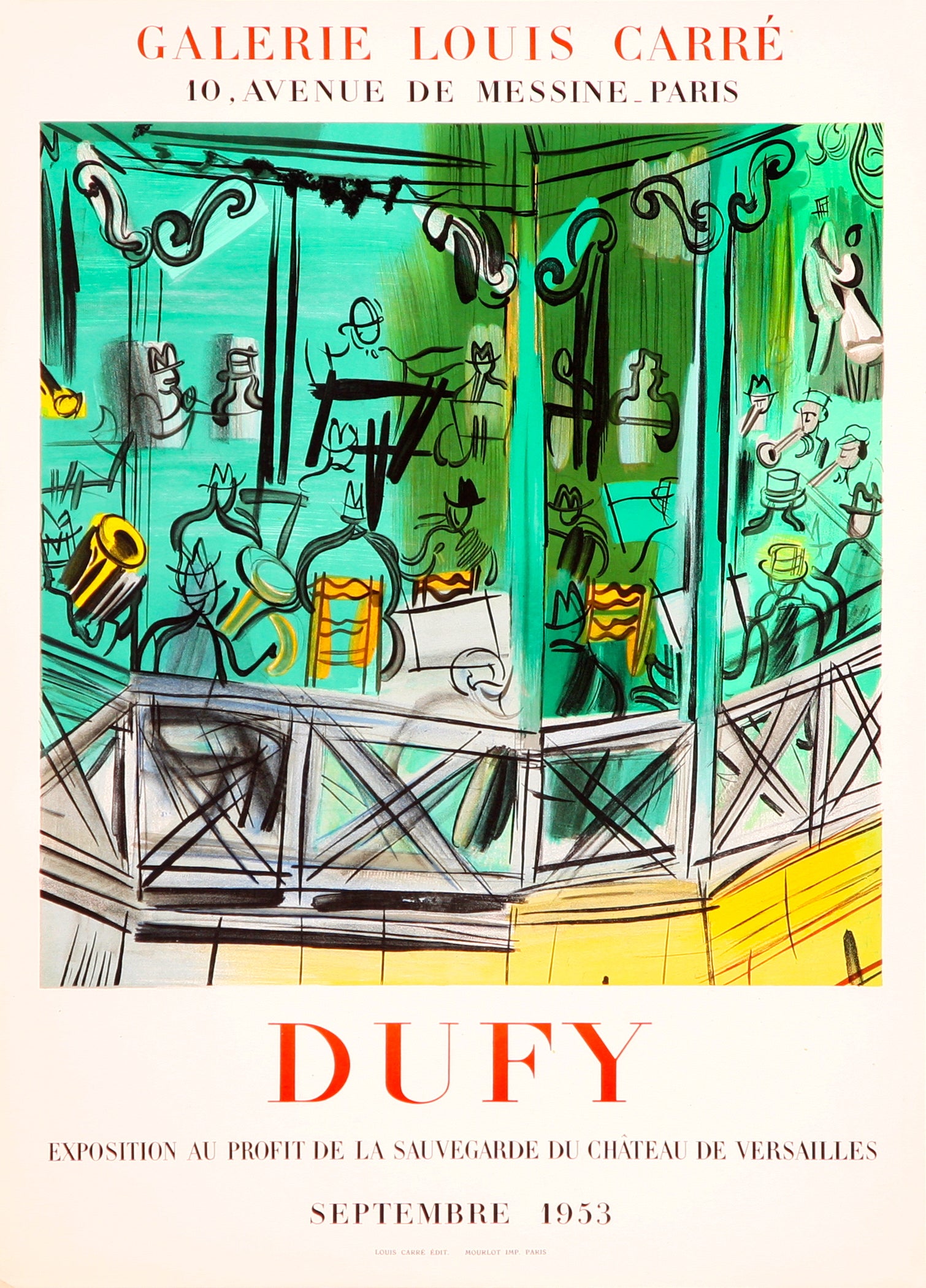 Le Kiosque a Musique - Galerie Louis Carré (after) Raoul Dufy, 1953 - Mourlot Editions - Fine_Art - Poster - Lithograph - Wall Art - Vintage - Prints - Original