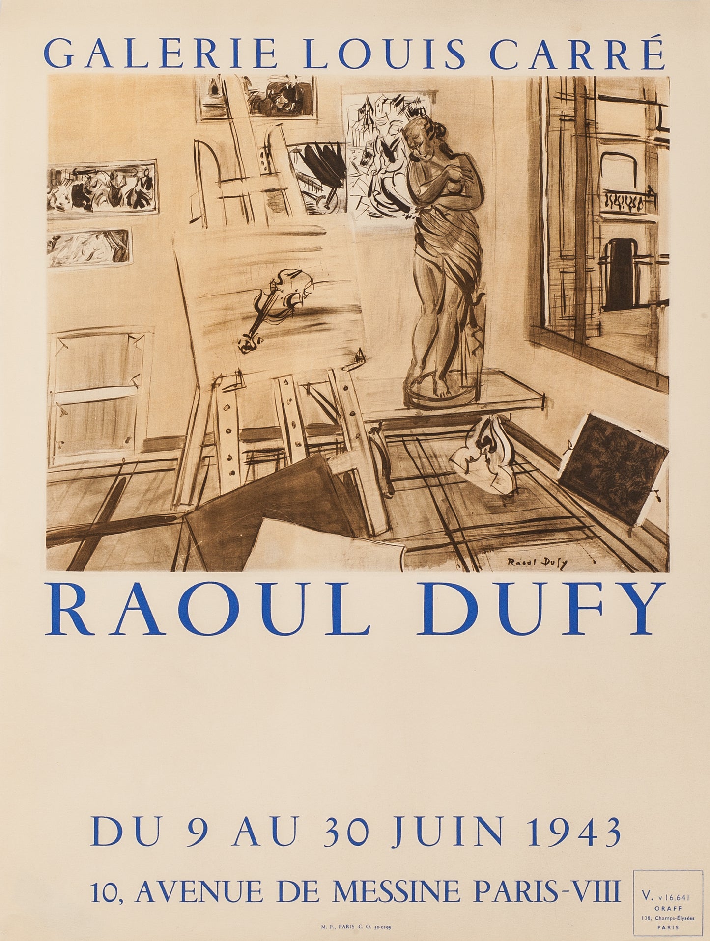 Galerie Louis Carré (after) Raoul Dufy, 1943 - Mourlot Editions - Fine_Art - Poster - Lithograph - Wall Art - Vintage - Prints - Original