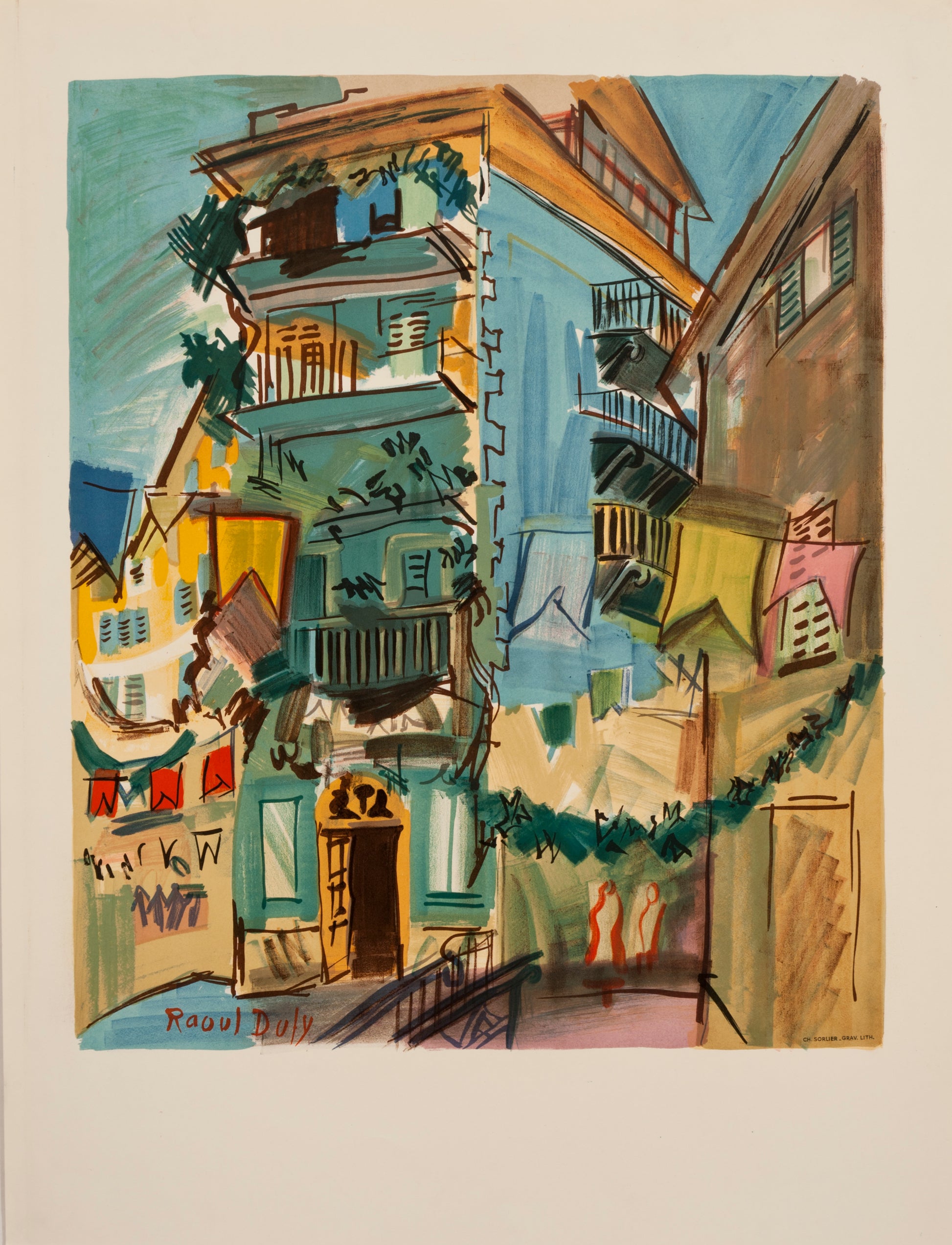 dele for ikke at nævne banan Mai à Nice (after) Raoul Dufy, 1954 – Mourlot Editions