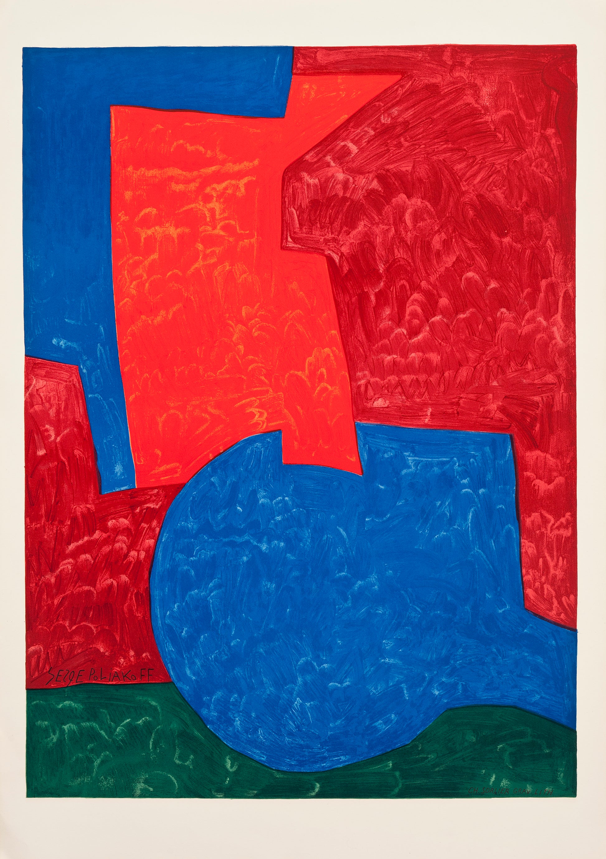 Composition in Red, Blue and Green (after) Serge Poliakoff, 1975 - Mourlot Editions - Fine_Art - Poster - Lithograph - Wall Art - Vintage - Prints - Original