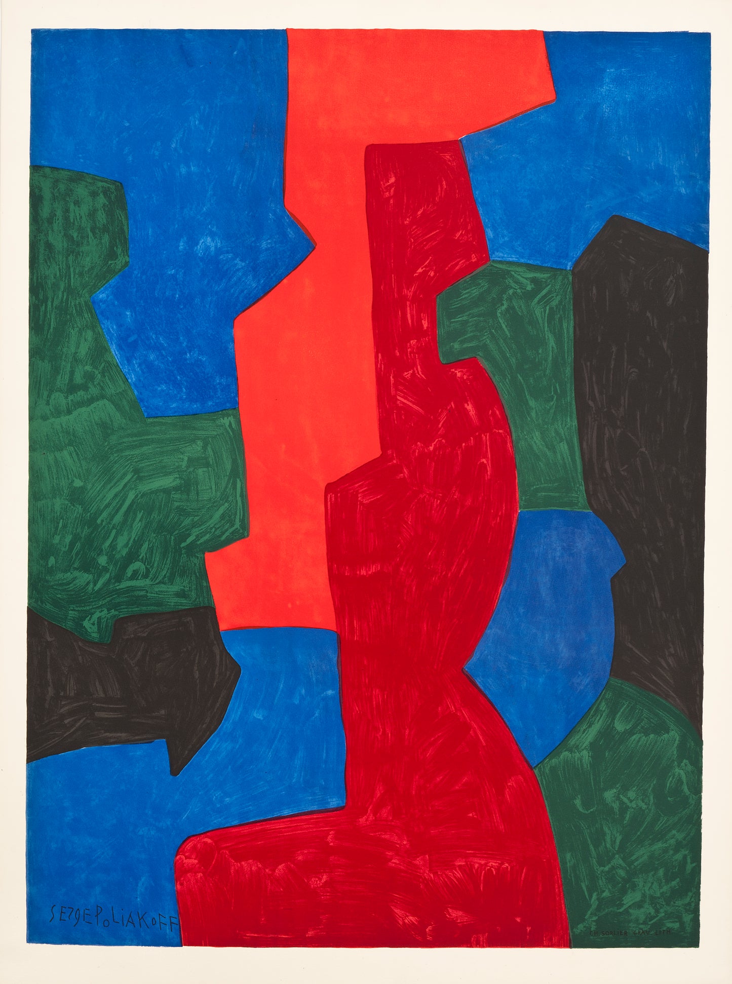 Untitled by Serge Poliakoff, 1975 - Mourlot Editions - Fine_Art - Poster - Lithograph - Wall Art - Vintage - Prints - Original