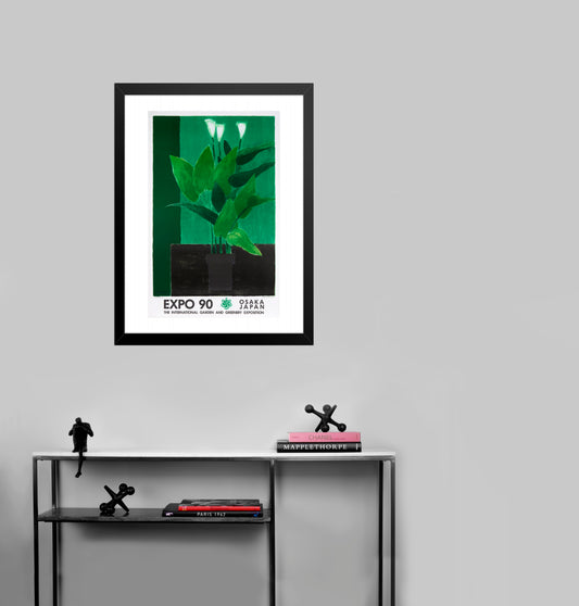 Arums au Fond Vert - Expo 90 by Bernard Cathelin, 1989 - Mourlot Editions - Fine_Art - Poster - Lithograph - Wall Art - Vintage - Prints - Original