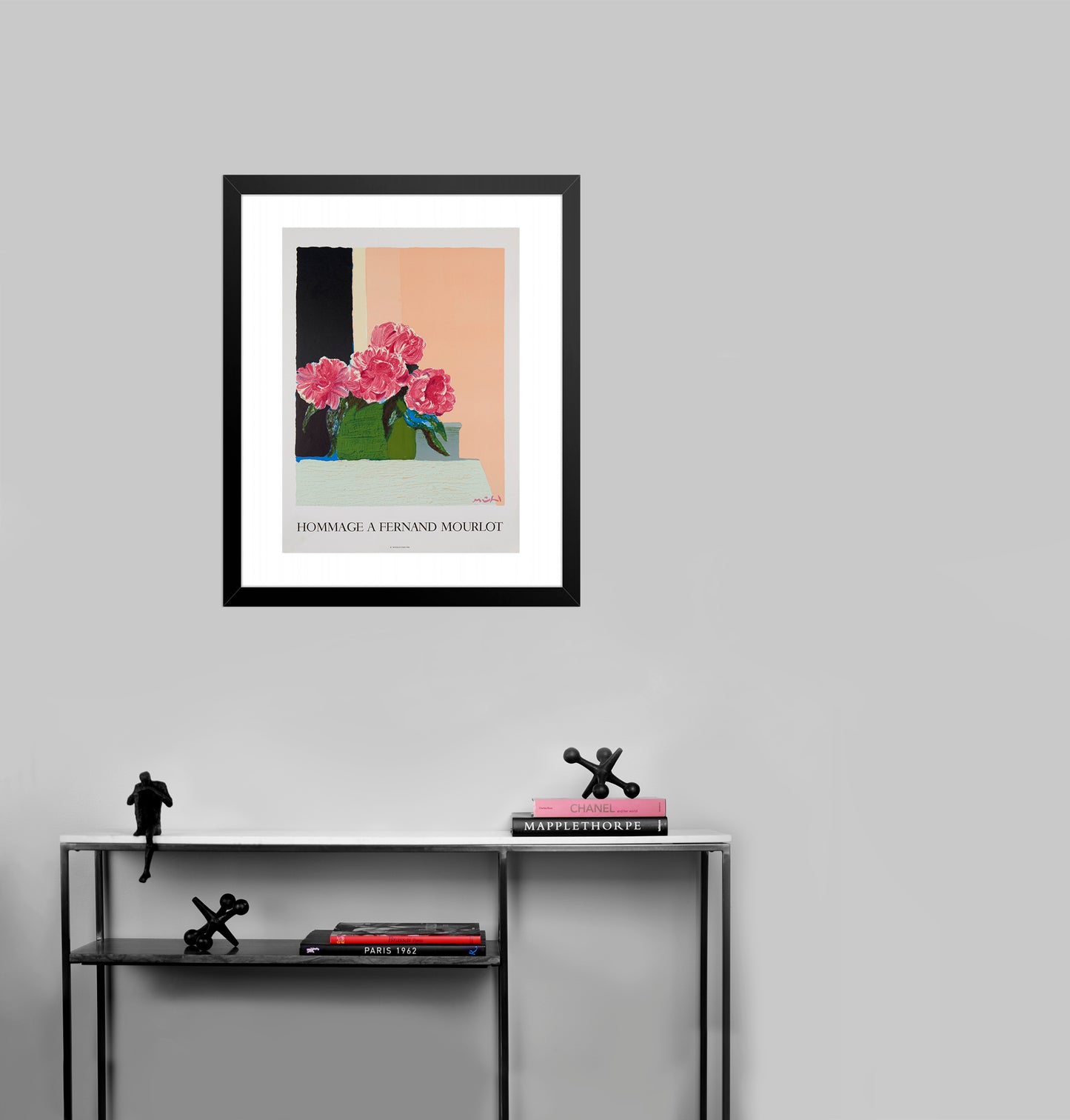 Pivoines, Hommage a Fernand Mourlot by Roger Mühl, 1989 - Mourlot Editions - Fine_Art - Poster - Lithograph - Wall Art - Vintage - Prints - Original