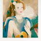 Jeune Fille a la guitar (after) Marie Laurencin, 1989 - Mourlot Editions - Fine_Art - Poster - Lithograph - Wall Art - Vintage - Prints - Original