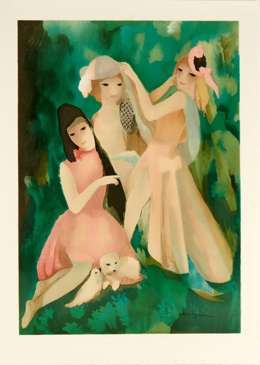 "Au Parc" (after) Marie Laurencin, 1987 - Mourlot Editions - Fine_Art - Poster - Lithograph - Wall Art - Vintage - Prints - Original