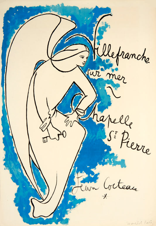 Villefranche sur Mer - Chapelle St. Pierre by Jean Cocteau, 1957 - Mourlot Editions - Fine_Art - Poster - Lithograph - Wall Art - Vintage - Prints - Original