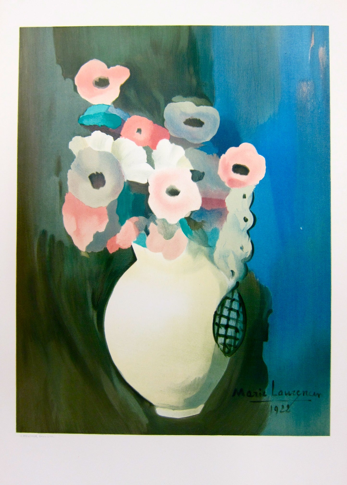 Vase de Fleurs by Marie Laurencin, 1986 - Mourlot Editions - Fine_Art - Poster - Lithograph - Wall Art - Vintage - Prints - Original