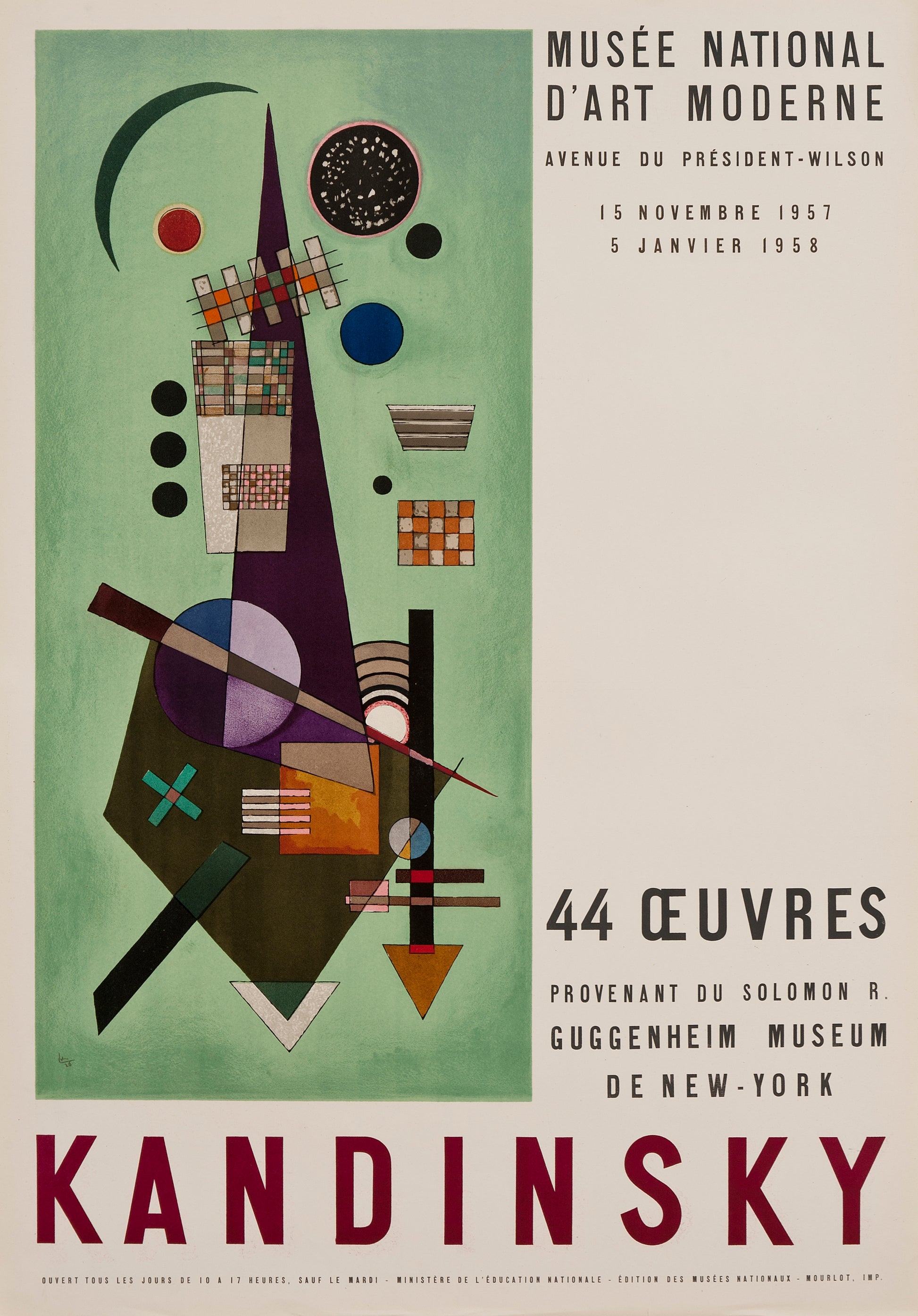 Musée National d'Art Moderne (after) Wassily Kandinsky, 1957 - Mourlot Editions - Fine_Art - Poster - Lithograph - Wall Art - Vintage - Prints - Original