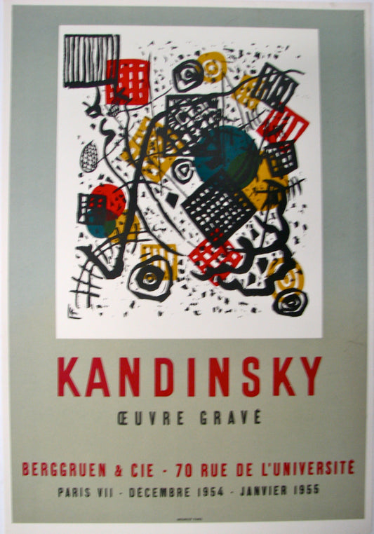 Œuvre Grave - Berggruen & CIE (after) Wassily Kandinsky, 1954 - Mourlot Editions - Fine_Art - Poster - Lithograph - Wall Art - Vintage - Prints - Original