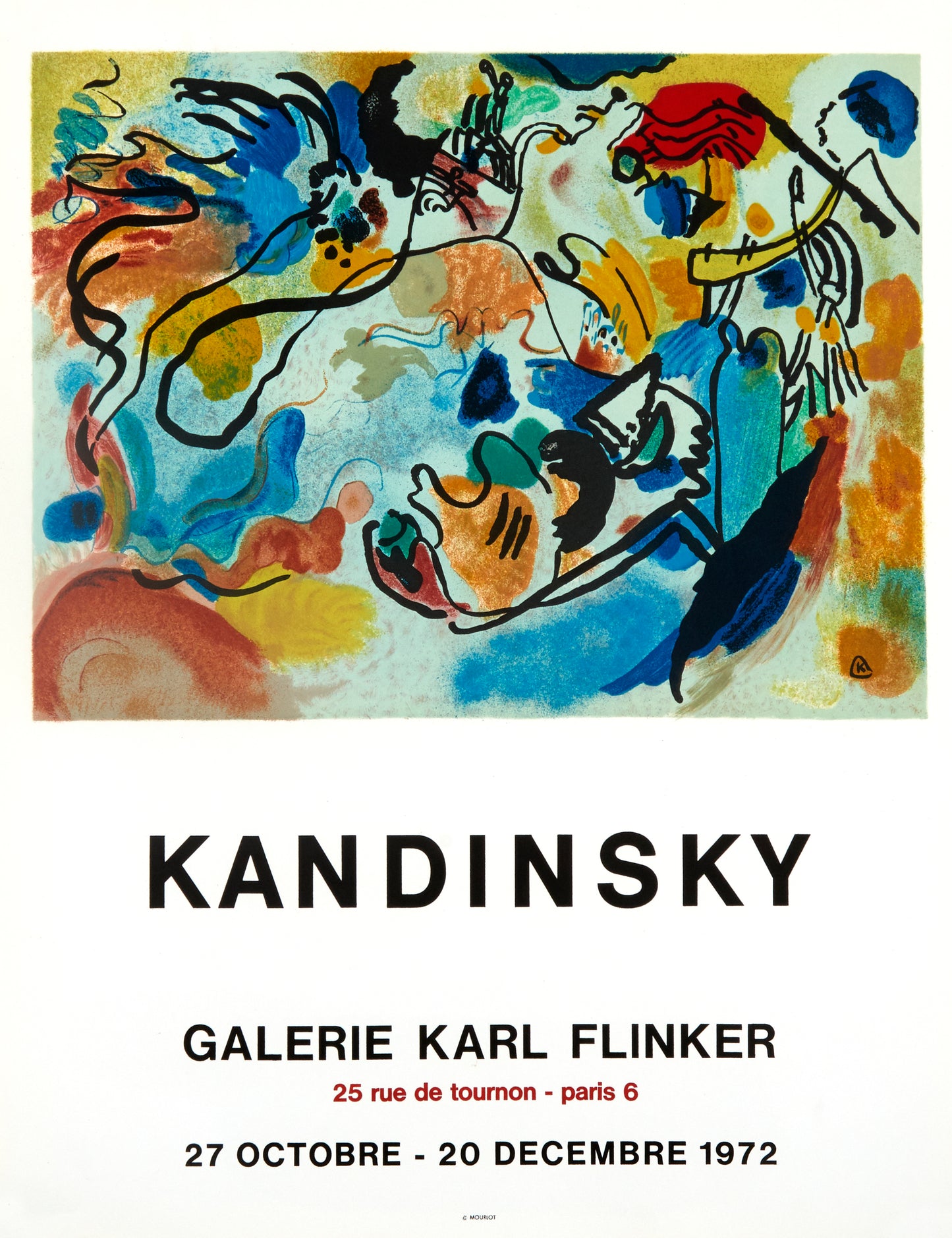 Kandinsky - Galerie Karl Flinker (after) Wassily Kandinsky, 1972 - Mourlot Editions - Fine_Art - Poster - Lithograph - Wall Art - Vintage - Prints - Original