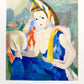 Woman Holding White Fan by Marie Laurencin - Mourlot Editions - Fine_Art - Poster - Lithograph - Wall Art - Vintage - Prints - Original