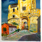 Cordes, cité médiévale by Yves Brayer - Mourlot Editions - Fine_Art - Poster - Lithograph - Wall Art - Vintage - Prints - Original