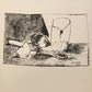Apples, Glass and Knife by Pablo Picasso - Mourlot Editions - Fine_Art - Poster - Lithograph - Wall Art - Vintage - Prints - Original